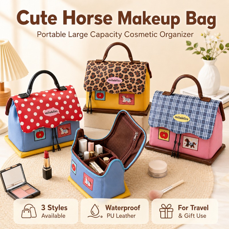 Women Vanity Bags - Tas Rias Kuda Lucu Tahan Air