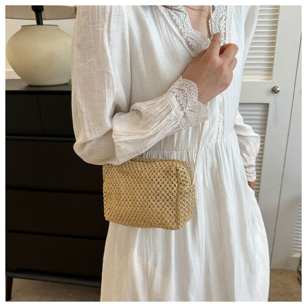 Women'S Bags Holiday - Tas selempang anyaman wanita, kantung tangan