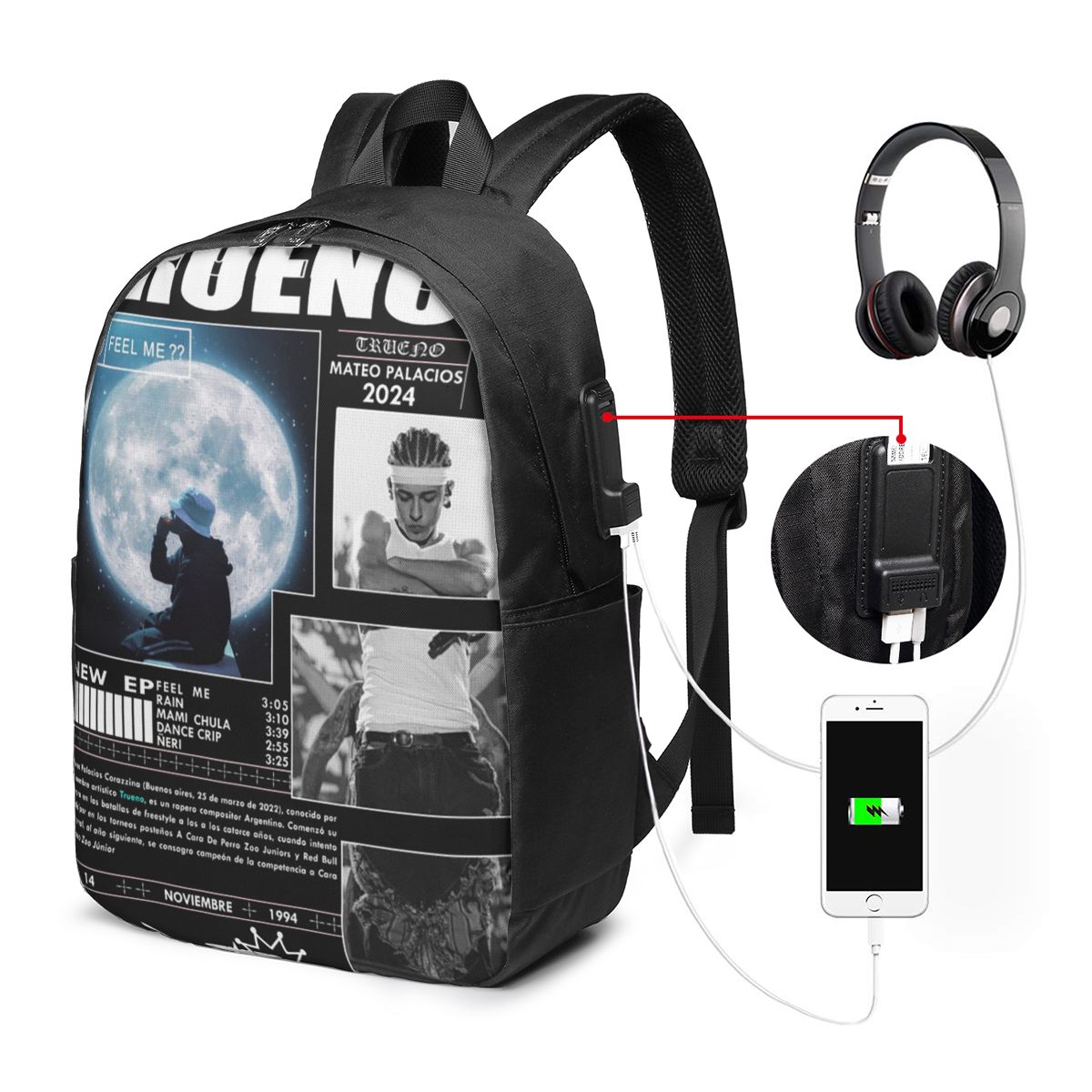 Women'S Bag - Tas Ransel Hip Hop Rapper Trueno