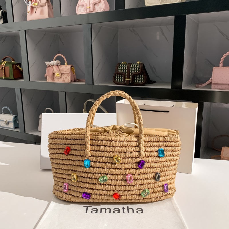 Women'S Bags Holiday - Tas tangan buatan tangan anyaman jerami