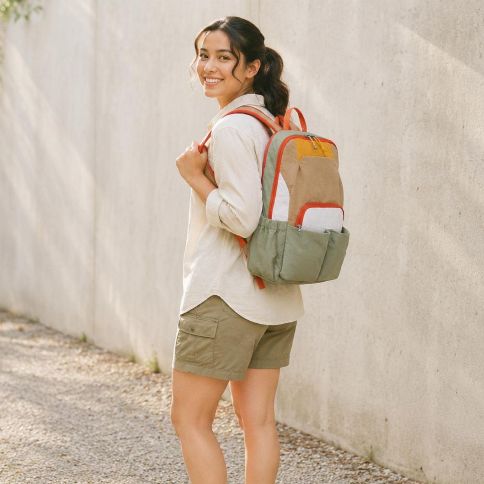 Women Bags Pack - Ransel Perjalanan Outdoor Klasik Persegi Panjang