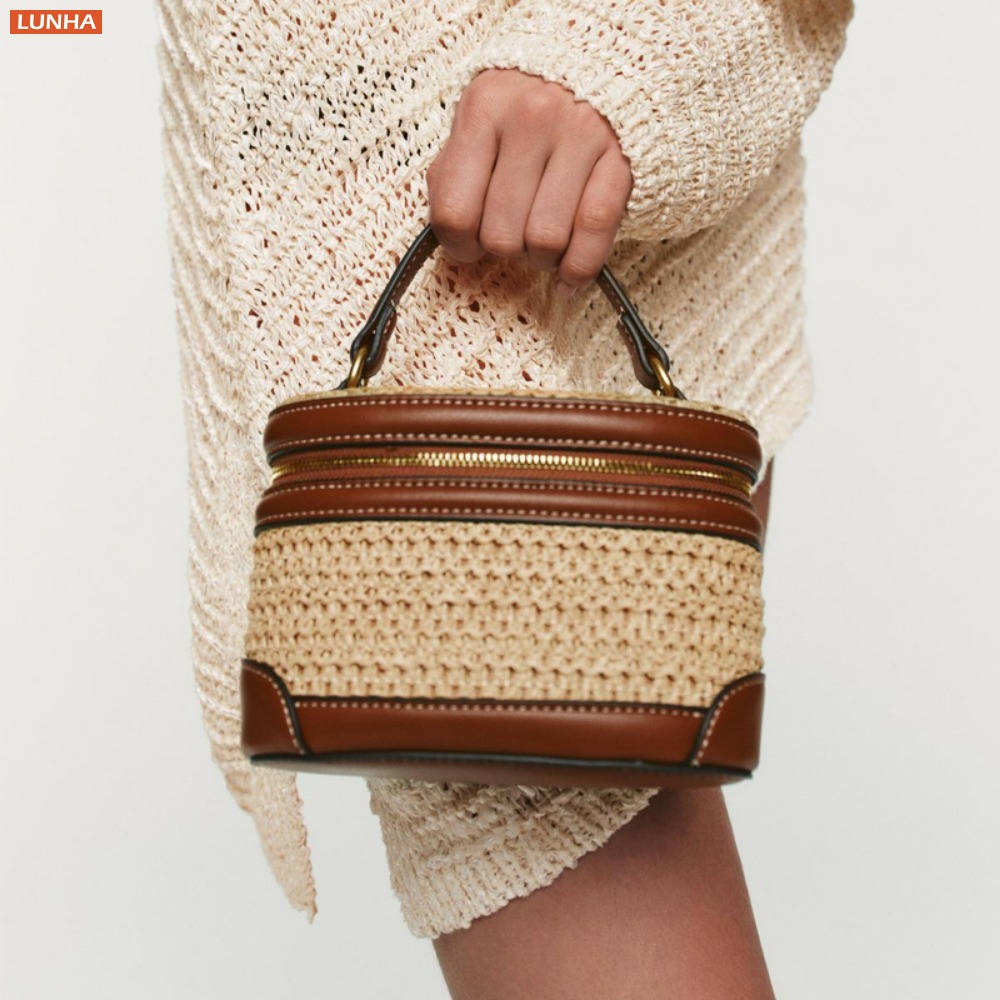 Women Vanity Bags - Tas Selempang Mini Wanita Anyaman Kotak,