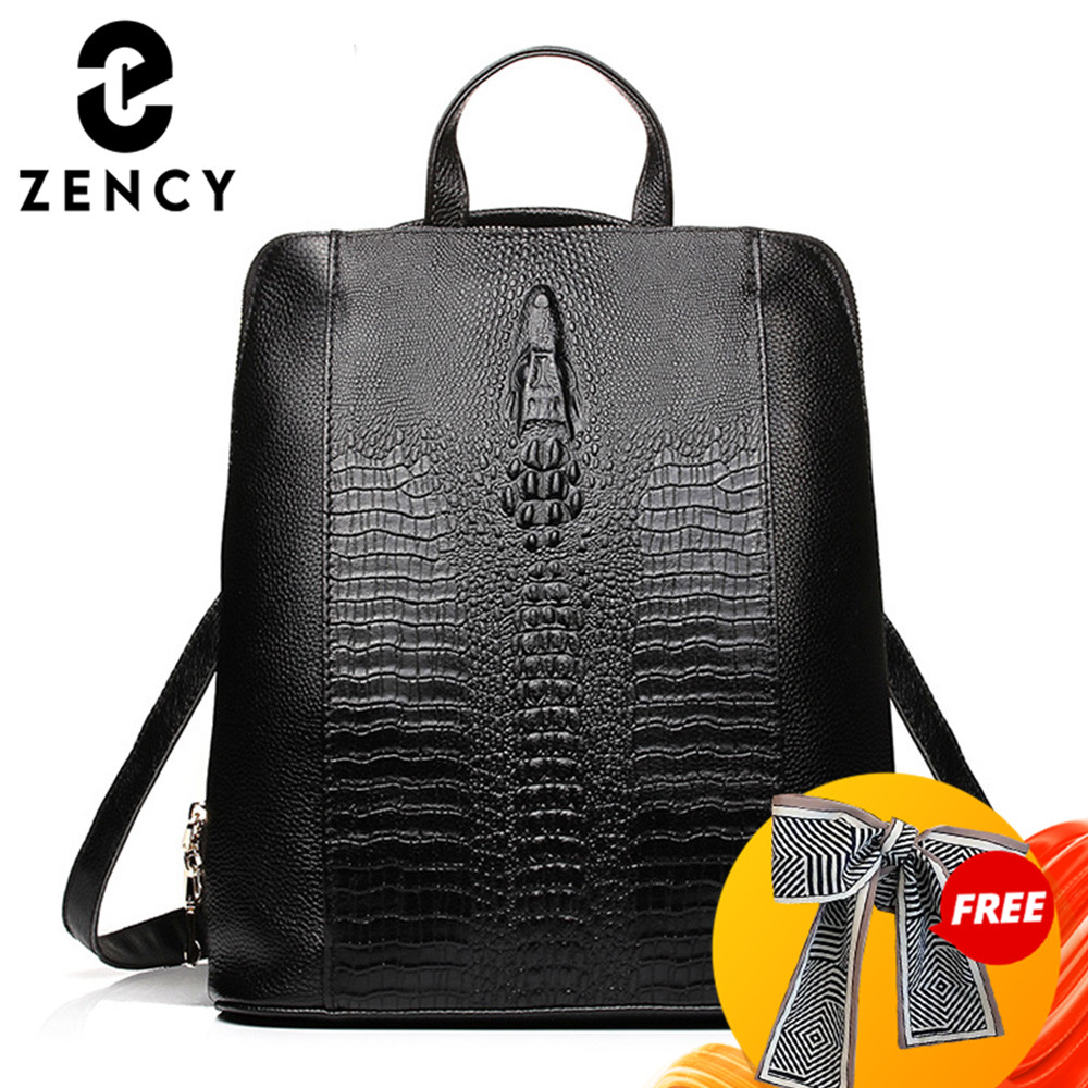 Women Bags For Work - Tas Ransel Kulit Buaya Wanita Zency