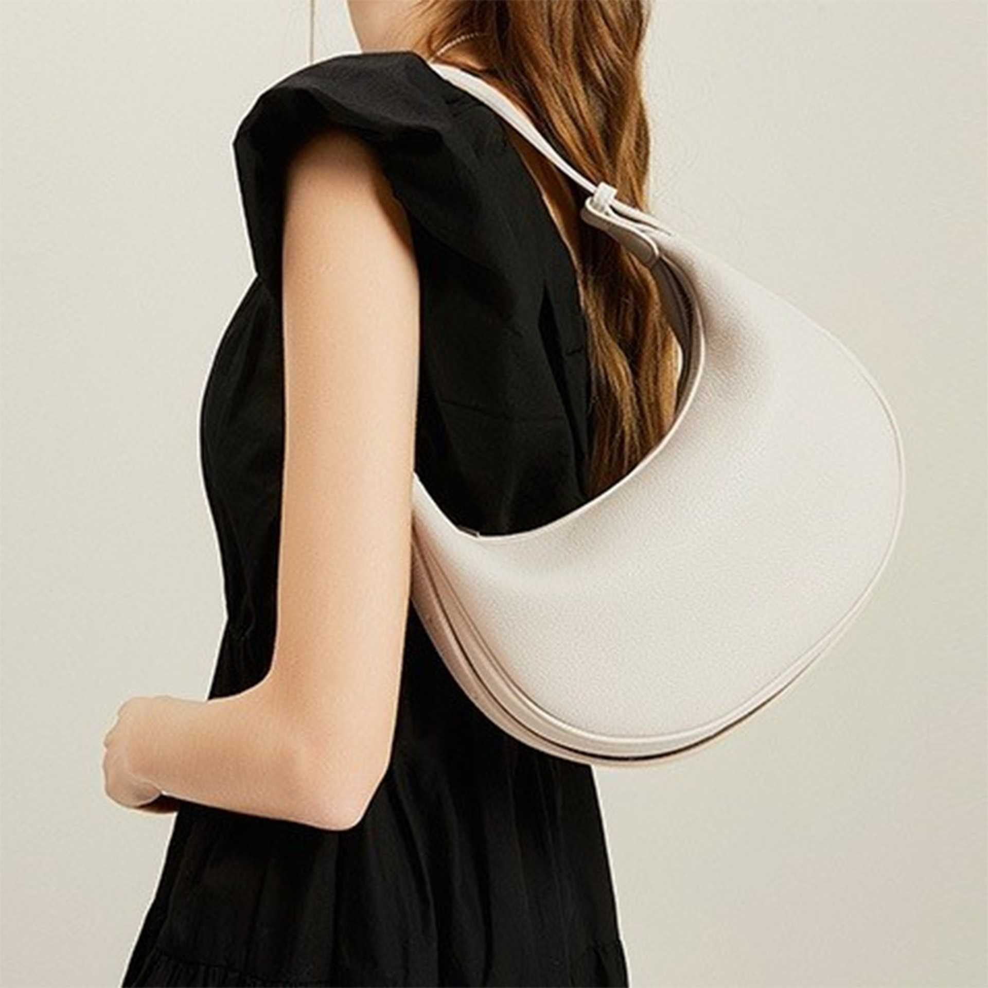 FOXER Tas Bahu Wanita Kulit PU - Half Moon Crescent ulasan dan harga