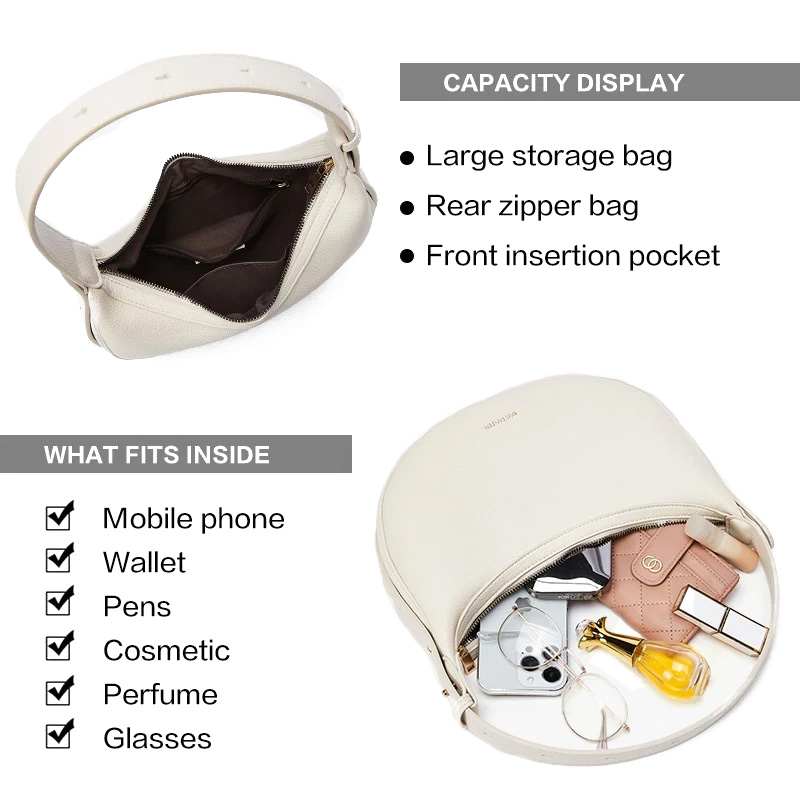 FOXER Tas Bahu Wanita Kulit PU - Half Moon Crescent ulasan dan harga