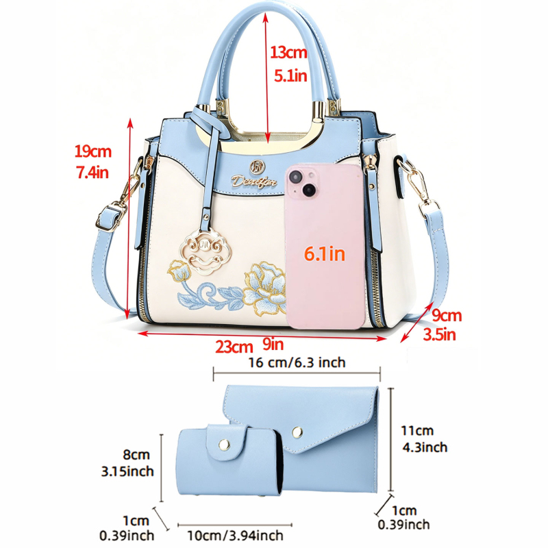 Set tas tangan bordir berkuali - Women Bags For Work ulasan dan harga
