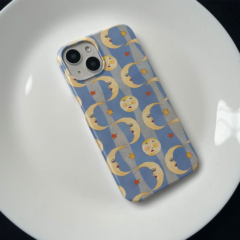 Casing Ponsel Vintage Biru Ber - Half Moon Crescent ulasan dan harga