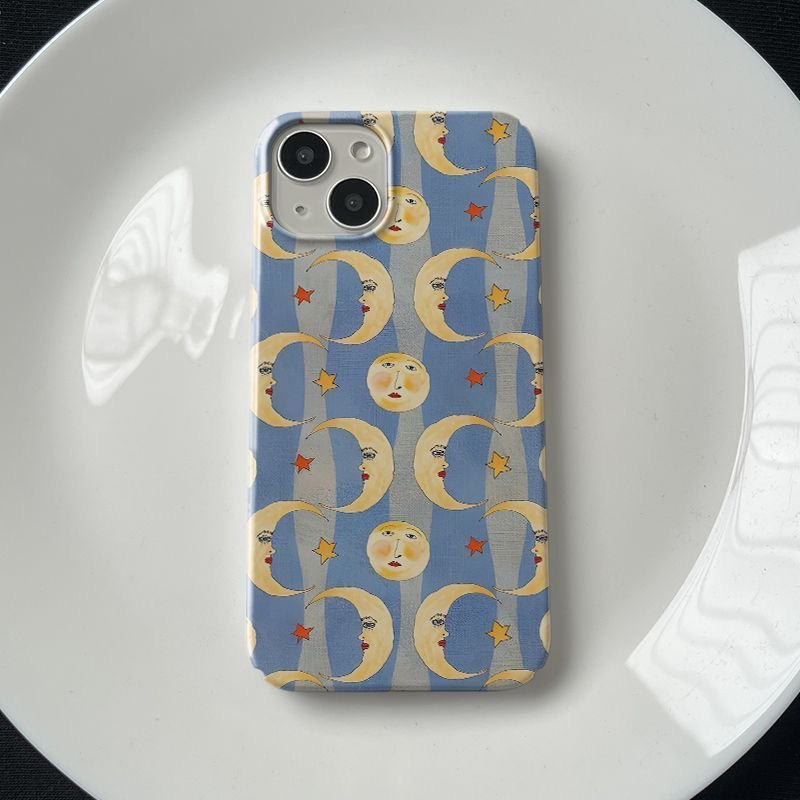 Casing Ponsel Vintage Biru Ber - Half Moon Crescent ulasan dan harga