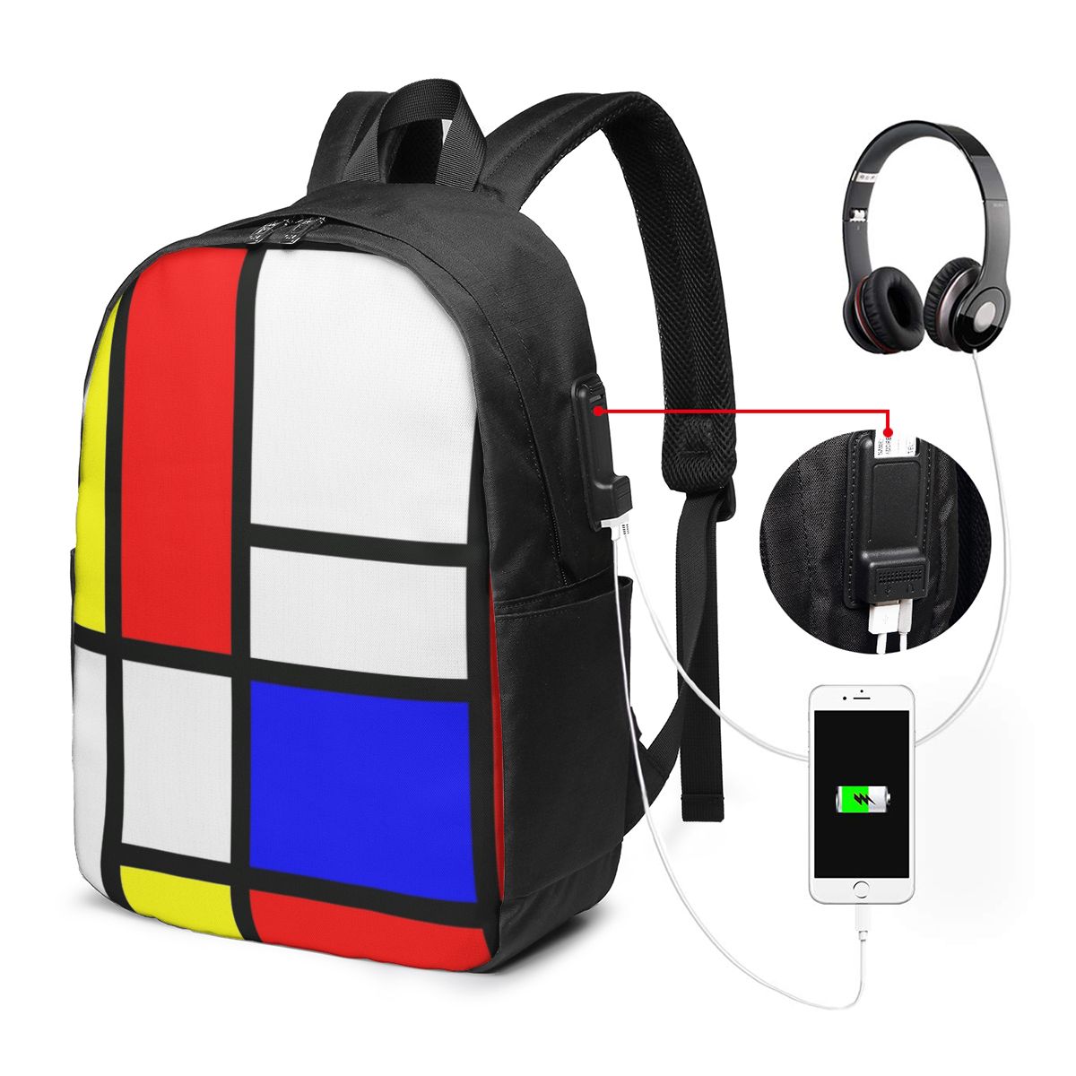 Piet Mondrian Composition Back - Women'S Bag ulasan dan harga