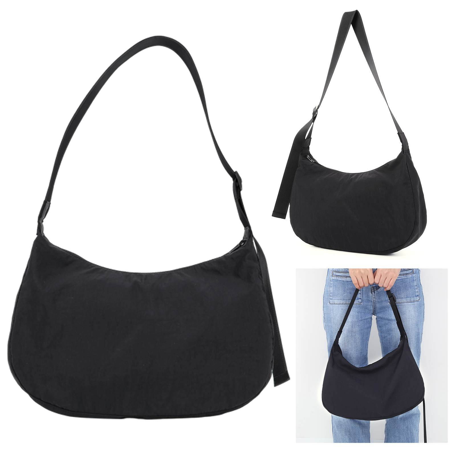 Tas Bahu Wanita Bahan Nilon, T - Half Moon Crescent ulasan dan harga