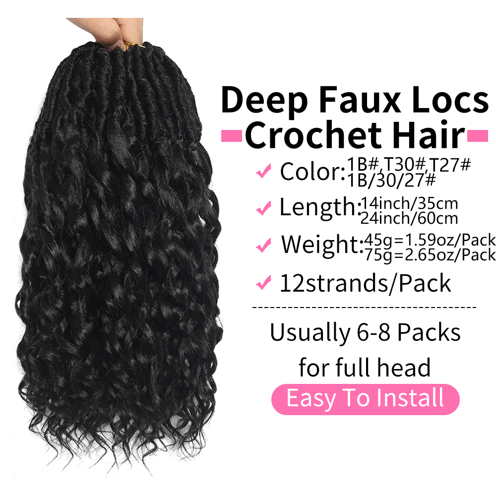Rambut Crochet Deep Faux Locs  - Women Bags Pack ulasan dan harga