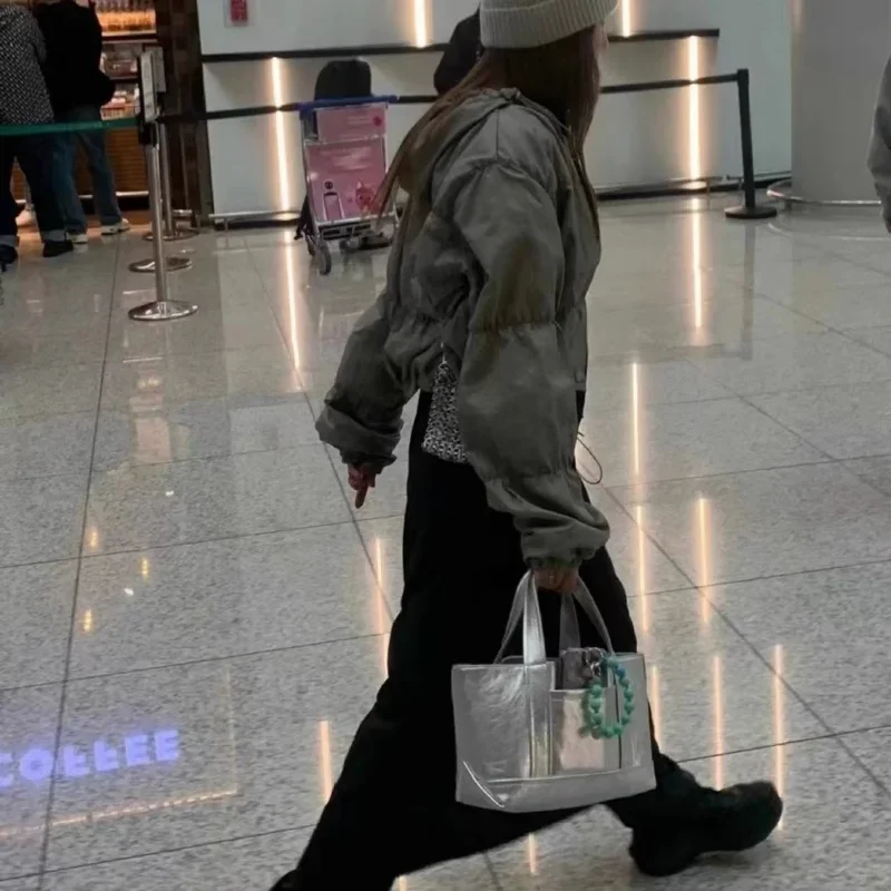 Tas Tote Kulit PU Perak Trendi - Women'S Vogue Bags ulasan dan harga