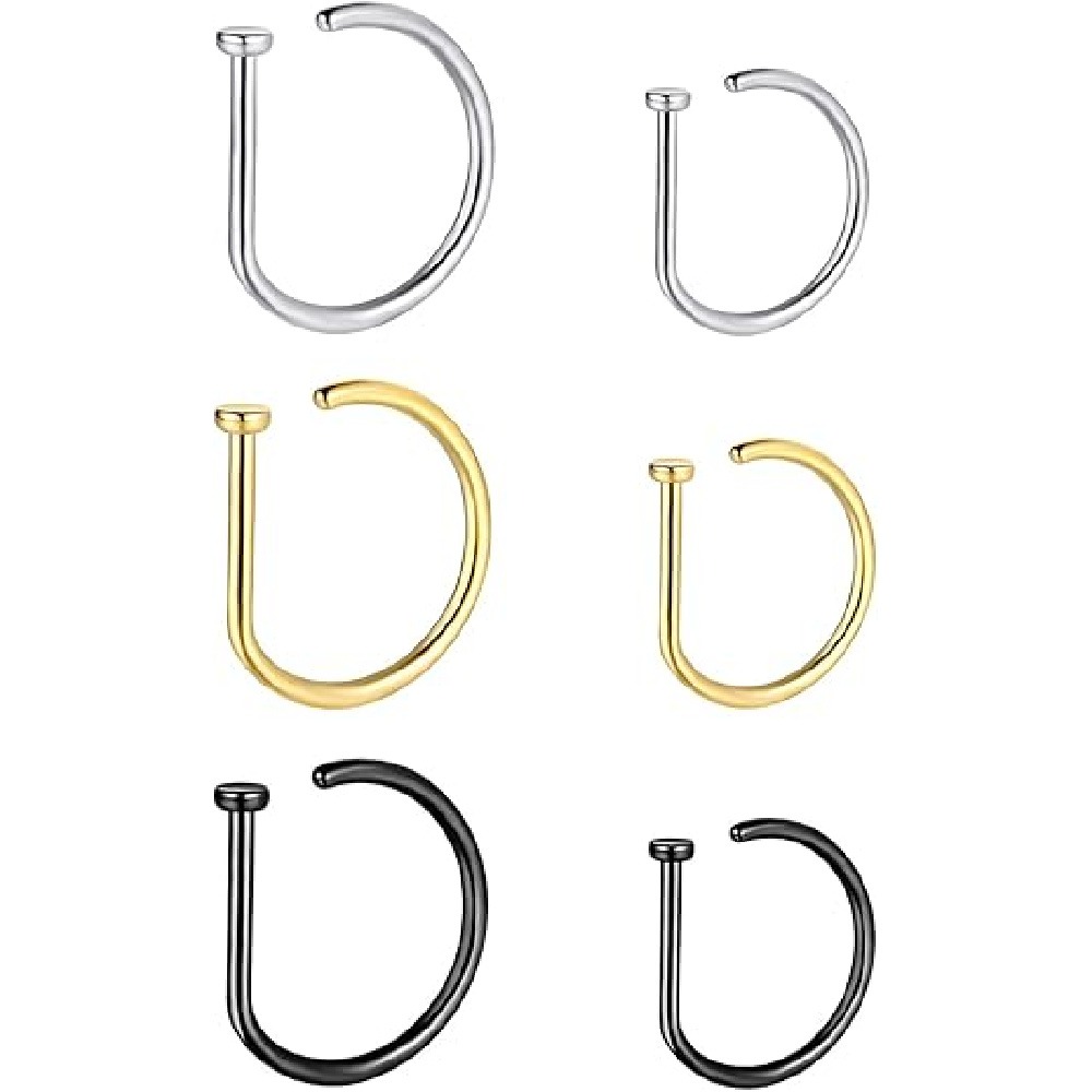 4 Paket Cincin Hidung Bentuk D - Women Bags Pack ulasan dan harga