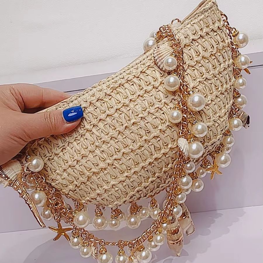 Tas Anyaman Jerami Kerang Muti - Women'S Bags Holiday ulasan dan harga
